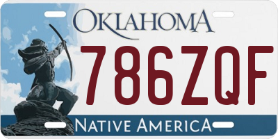 OK license plate 786ZQF
