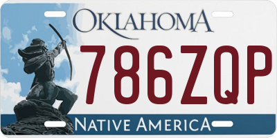 OK license plate 786ZQP