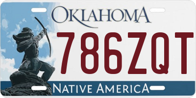 OK license plate 786ZQT