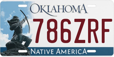 OK license plate 786ZRF
