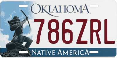 OK license plate 786ZRL