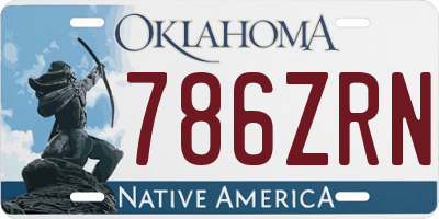 OK license plate 786ZRN