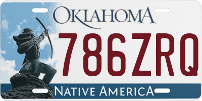 OK license plate 786ZRQ