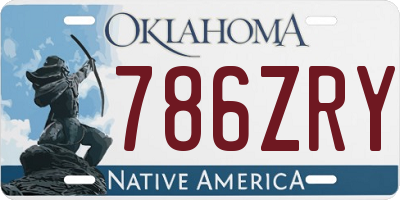 OK license plate 786ZRY