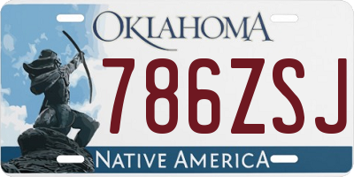 OK license plate 786ZSJ