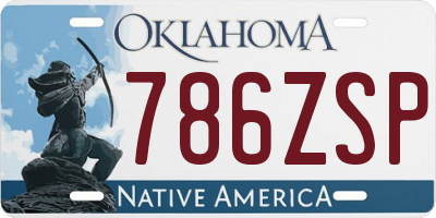 OK license plate 786ZSP