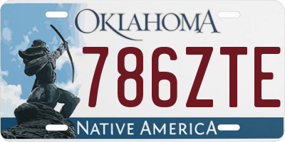 OK license plate 786ZTE