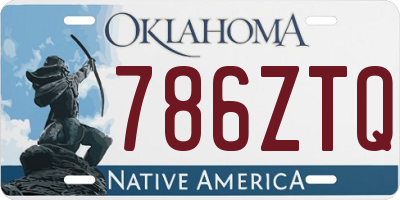 OK license plate 786ZTQ