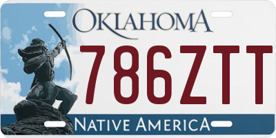 OK license plate 786ZTT