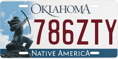 OK license plate 786ZTY