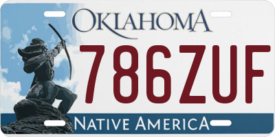 OK license plate 786ZUF