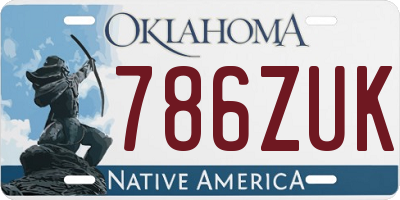 OK license plate 786ZUK