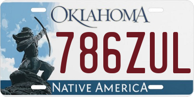 OK license plate 786ZUL