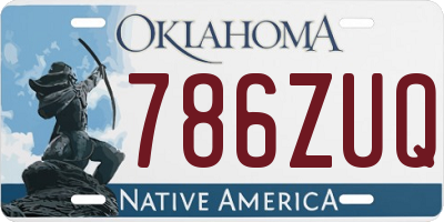 OK license plate 786ZUQ