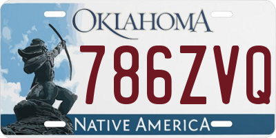 OK license plate 786ZVQ