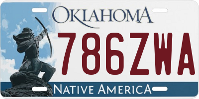 OK license plate 786ZWA