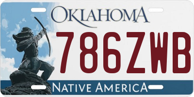 OK license plate 786ZWB