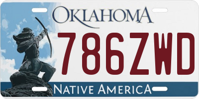 OK license plate 786ZWD