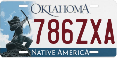 OK license plate 786ZXA