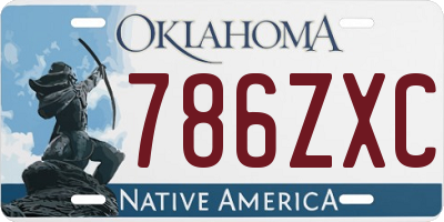 OK license plate 786ZXC