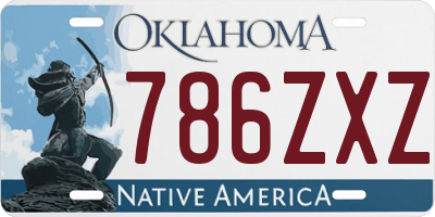 OK license plate 786ZXZ