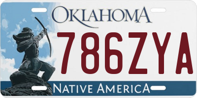 OK license plate 786ZYA