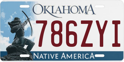 OK license plate 786ZYI