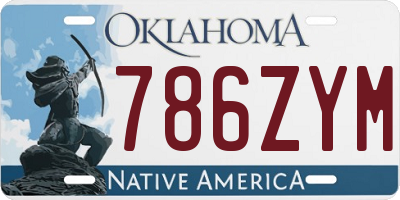 OK license plate 786ZYM