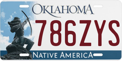 OK license plate 786ZYS