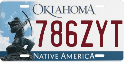 OK license plate 786ZYT