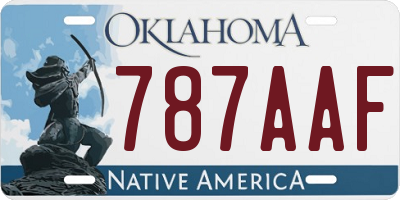 OK license plate 787AAF