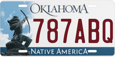 OK license plate 787ABQ
