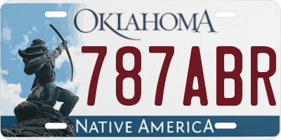 OK license plate 787ABR