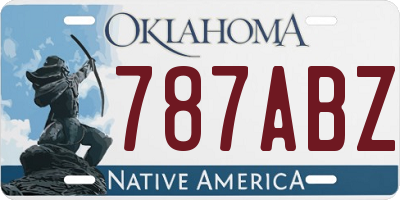 OK license plate 787ABZ