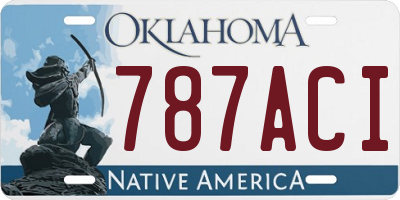 OK license plate 787ACI