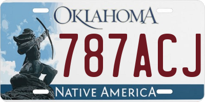 OK license plate 787ACJ