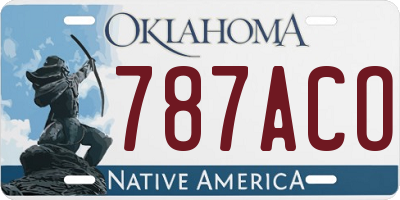 OK license plate 787ACO