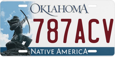 OK license plate 787ACV