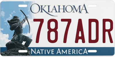 OK license plate 787ADR