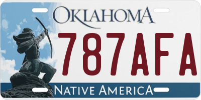 OK license plate 787AFA