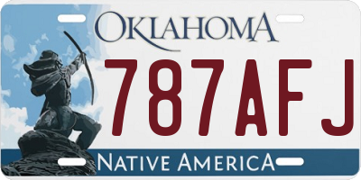 OK license plate 787AFJ