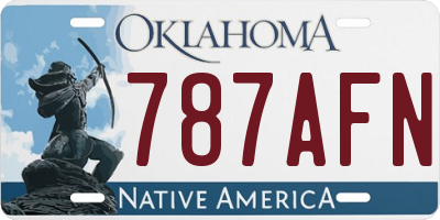 OK license plate 787AFN