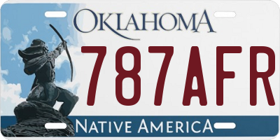 OK license plate 787AFR