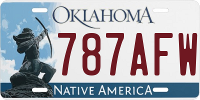 OK license plate 787AFW