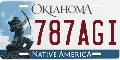 OK license plate 787AGI