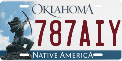 OK license plate 787AIY