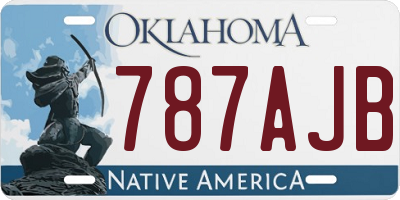 OK license plate 787AJB