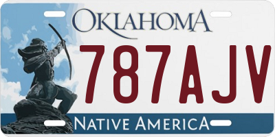 OK license plate 787AJV