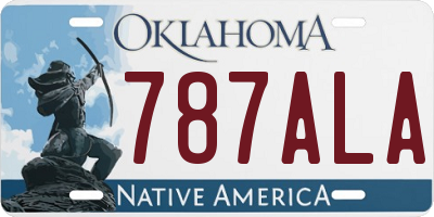 OK license plate 787ALA