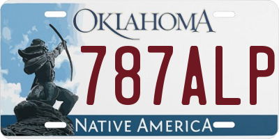OK license plate 787ALP
